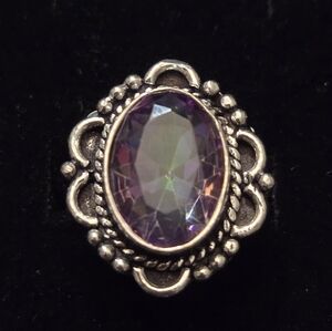 NWOT Rainbow Mystic Topaz Crystal Handmade Ring Size 6.5